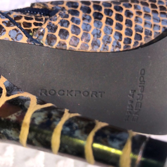 ROCKPORT By ADIDAS Leather Snakeskin Print Booties Heels Shoes Size 6 - Picture 17 of 17